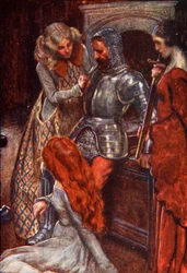 Elvinnék a fegyvertárba, mielőtt elhagyná őket, illusztráció John Bunyan 